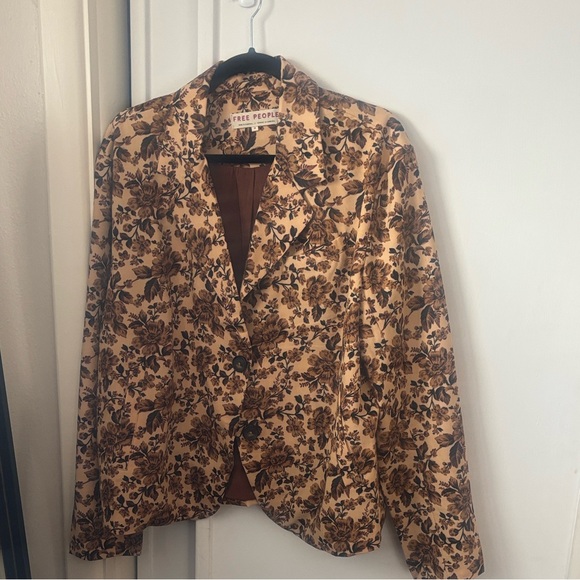 Free People Cali Box Floral Brown Blazer - Picture 5 of 5